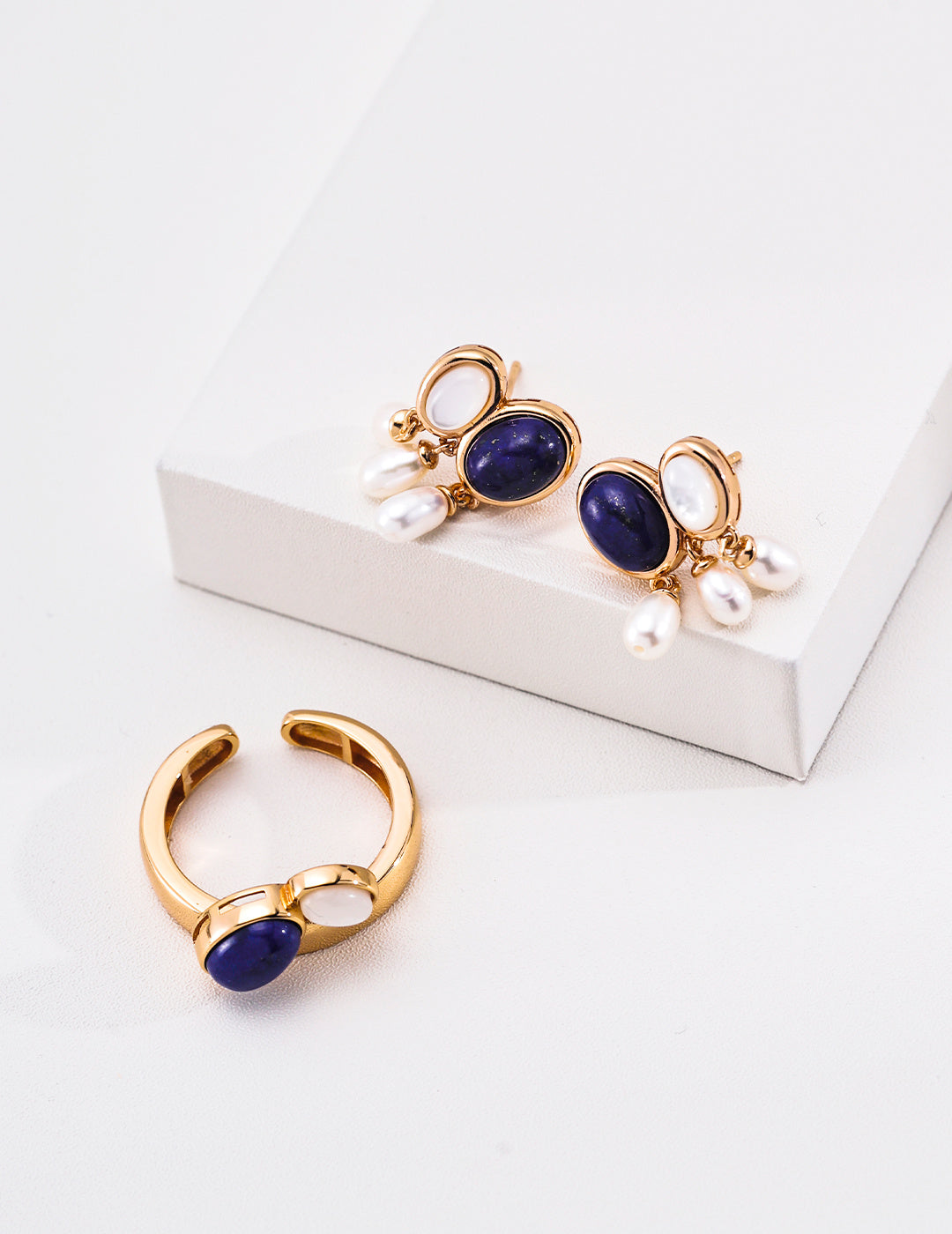 Lapis Lazuli & Tiger's Eye Pearl Earrings image 8