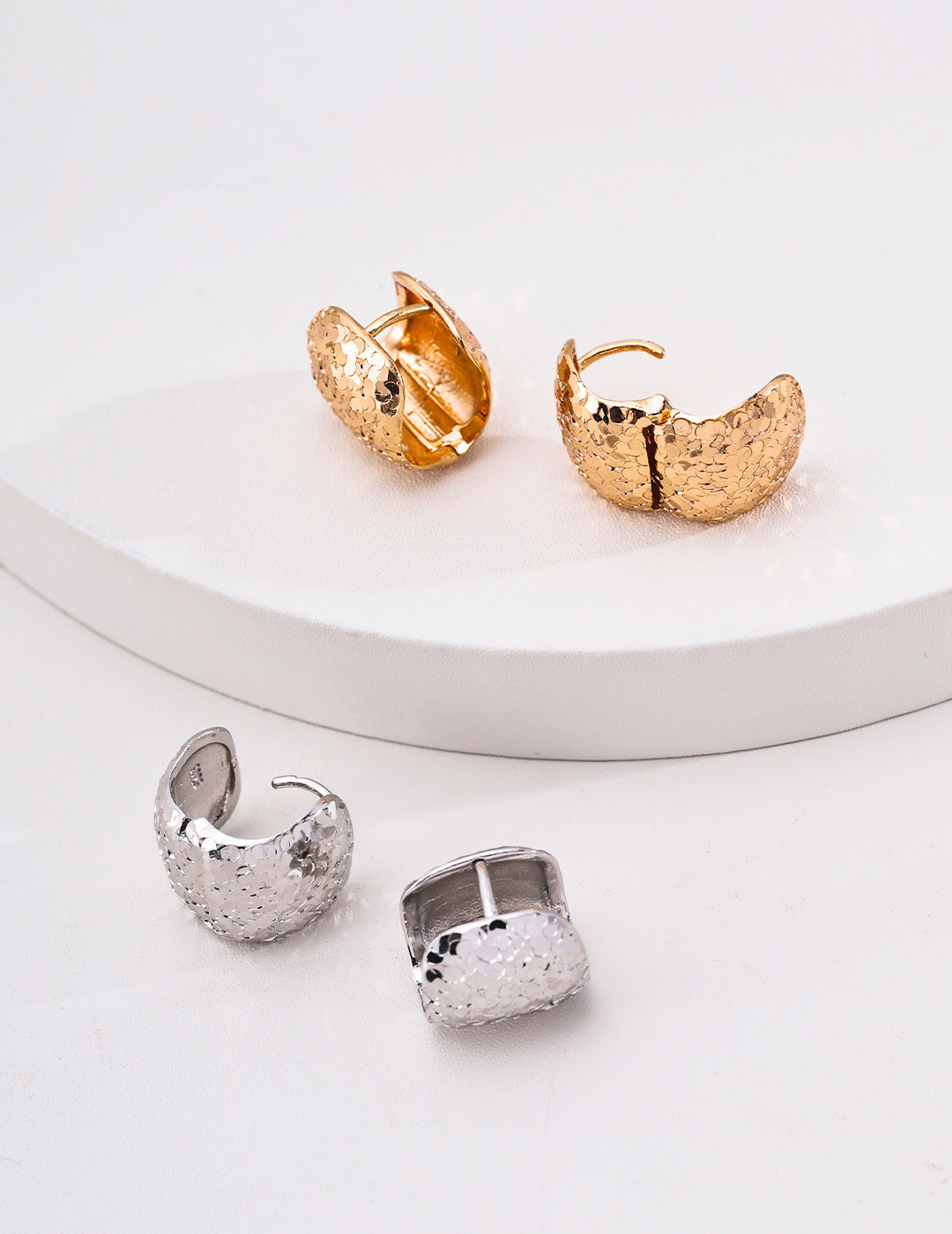 Hammered Dome Earrings image 6