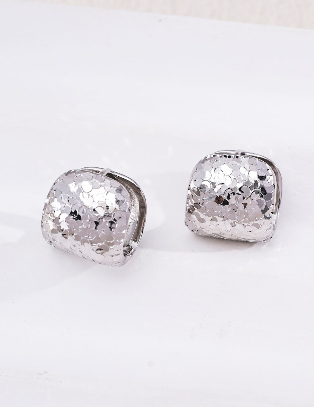 Hammered Dome Earrings image 2
