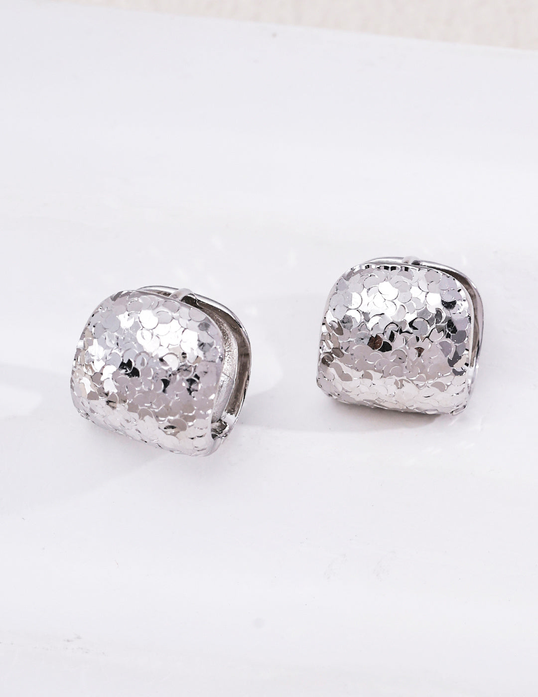 Hammered Dome Earrings image 2