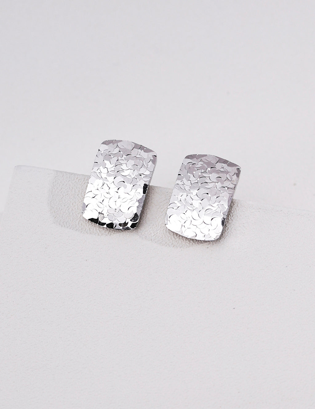 Textured Rectangle Stud Earrings image 2
