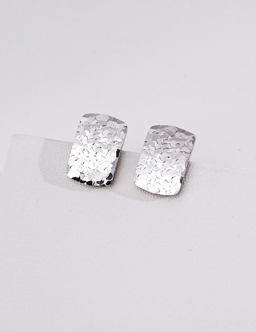 Textured Rectangle Stud Earrings image 2