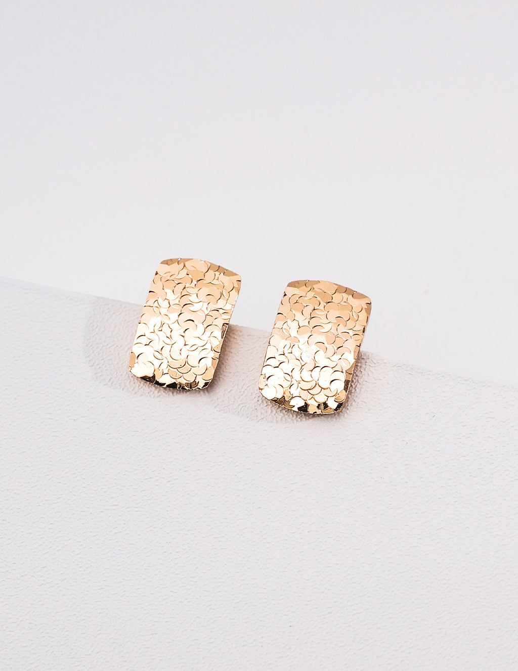 Textured Rectangle Stud Earrings image 1