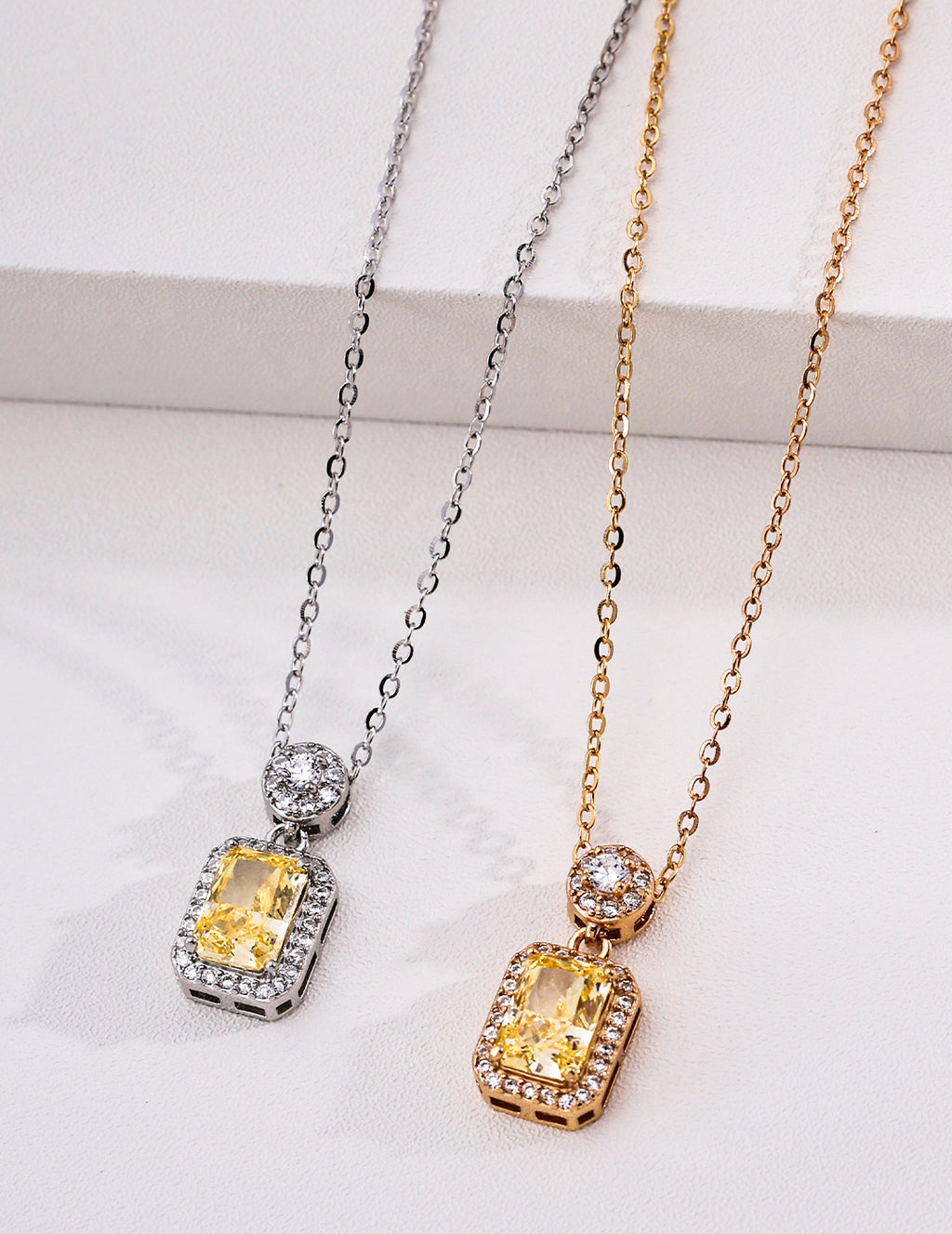 Golden Light Zirconia Pendant Necklace image 3