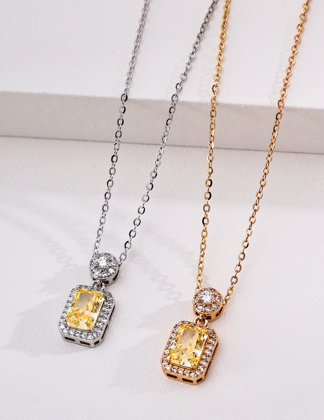 Golden Light Zirconia Pendant Necklace image 3