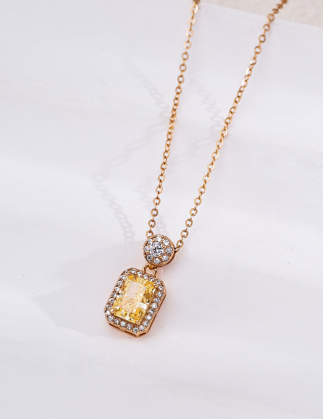 Golden Light Zirconia Pendant Necklace image 1