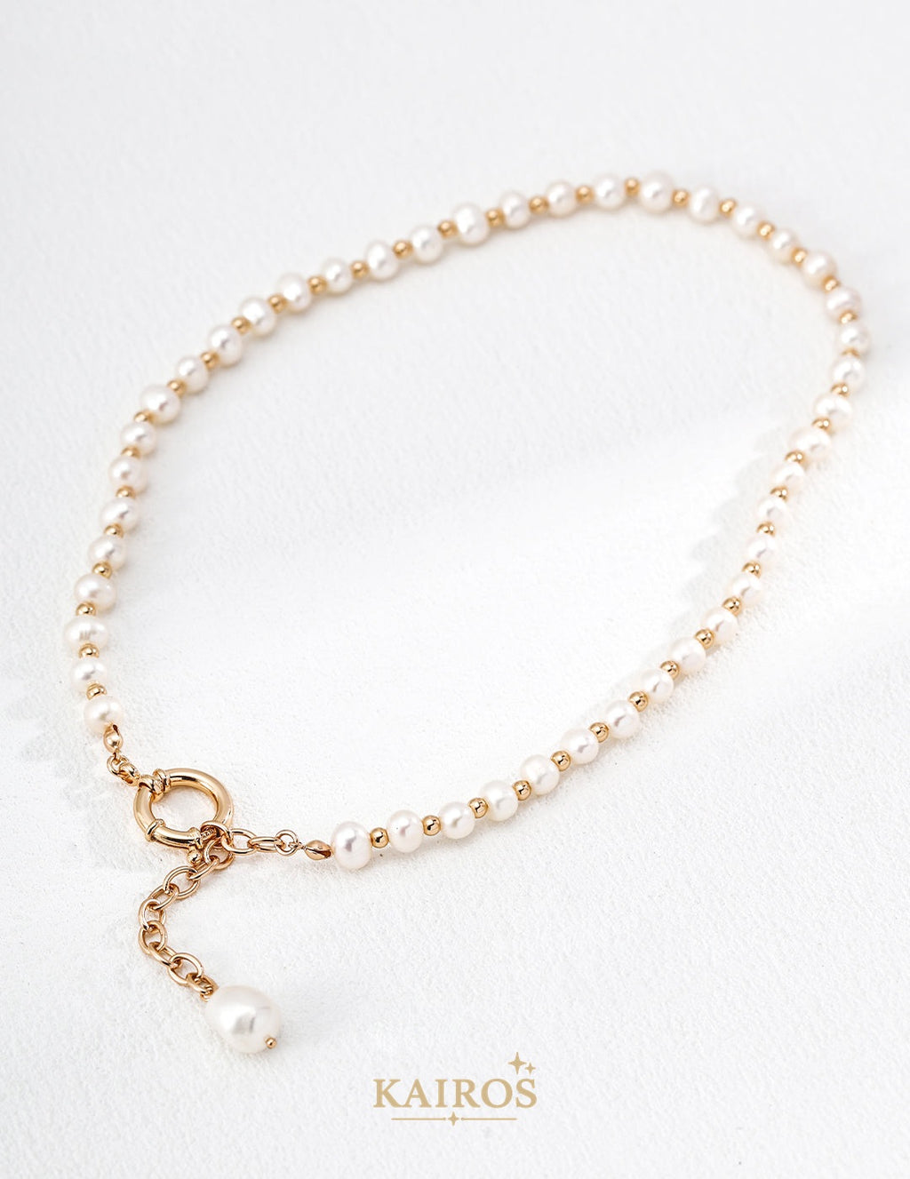 Kairos logo-only cover - Pearl Grace Baroque Pearl Necklace