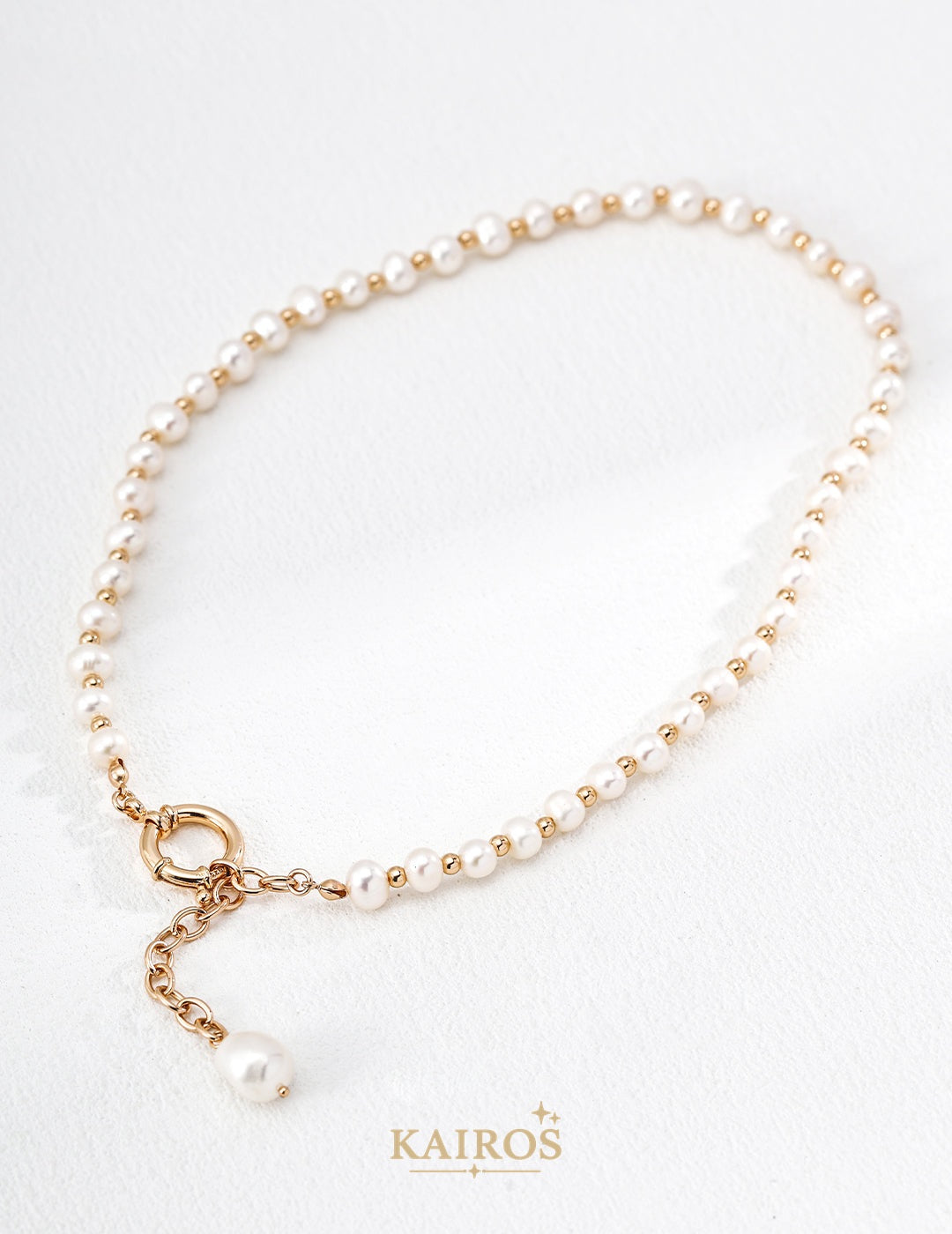 Kairos logo-only cover - Pearl Grace Baroque Pearl Necklace