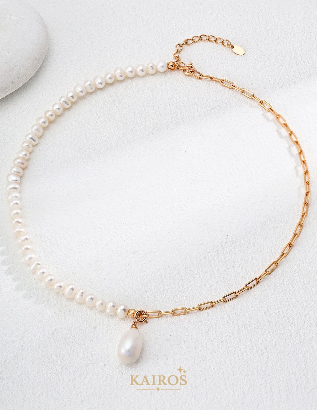 Kairos logo-only cover - Pearl Grace Serenity Pendant Necklace