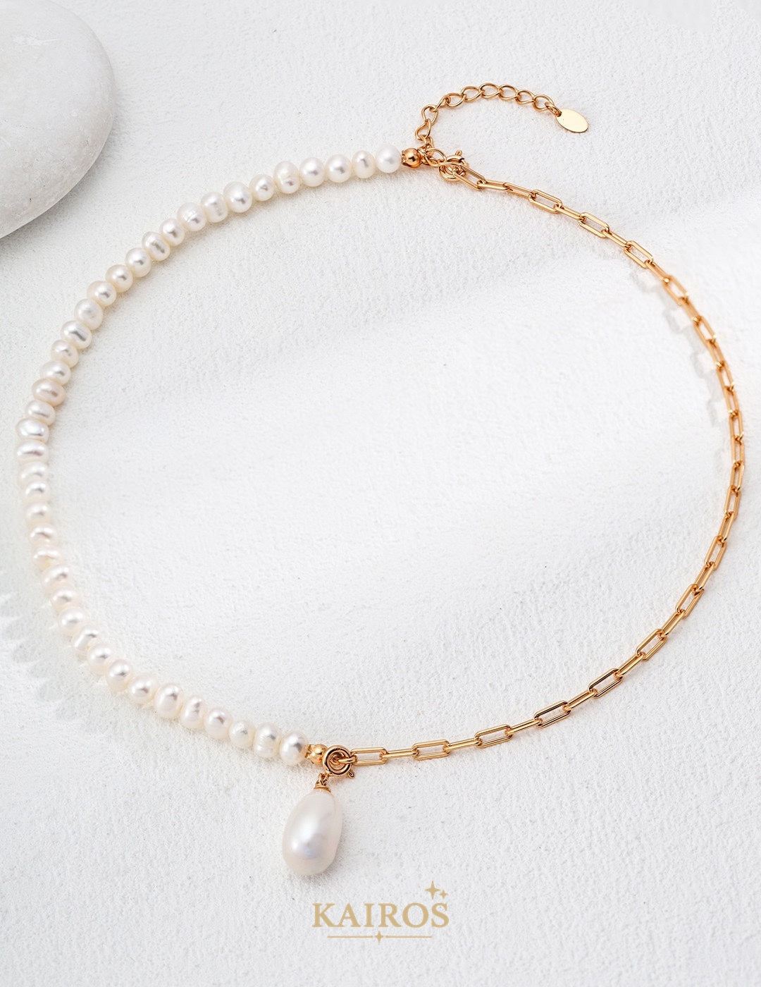 Kairos logo-only cover - Pearl Grace Serenity Pendant Necklace
