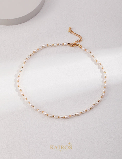 Kairos logo-only cover - Circle Glow Shell Pearl Necklace