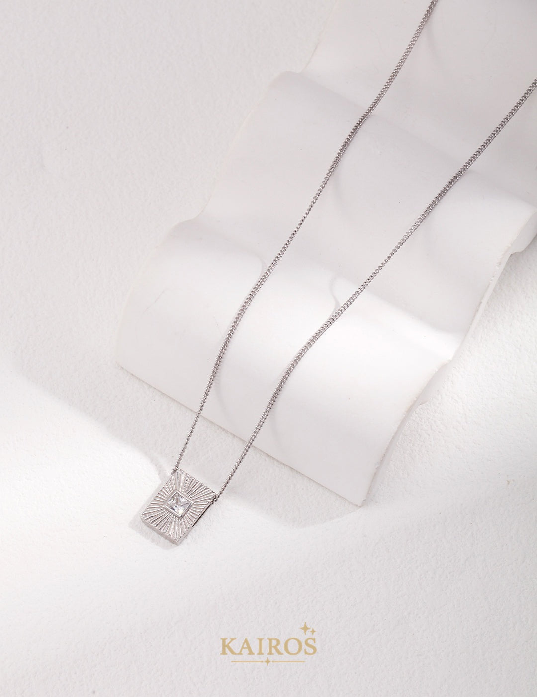 Kairos logo-only cover - Square Halo Lumiere Light Necklace