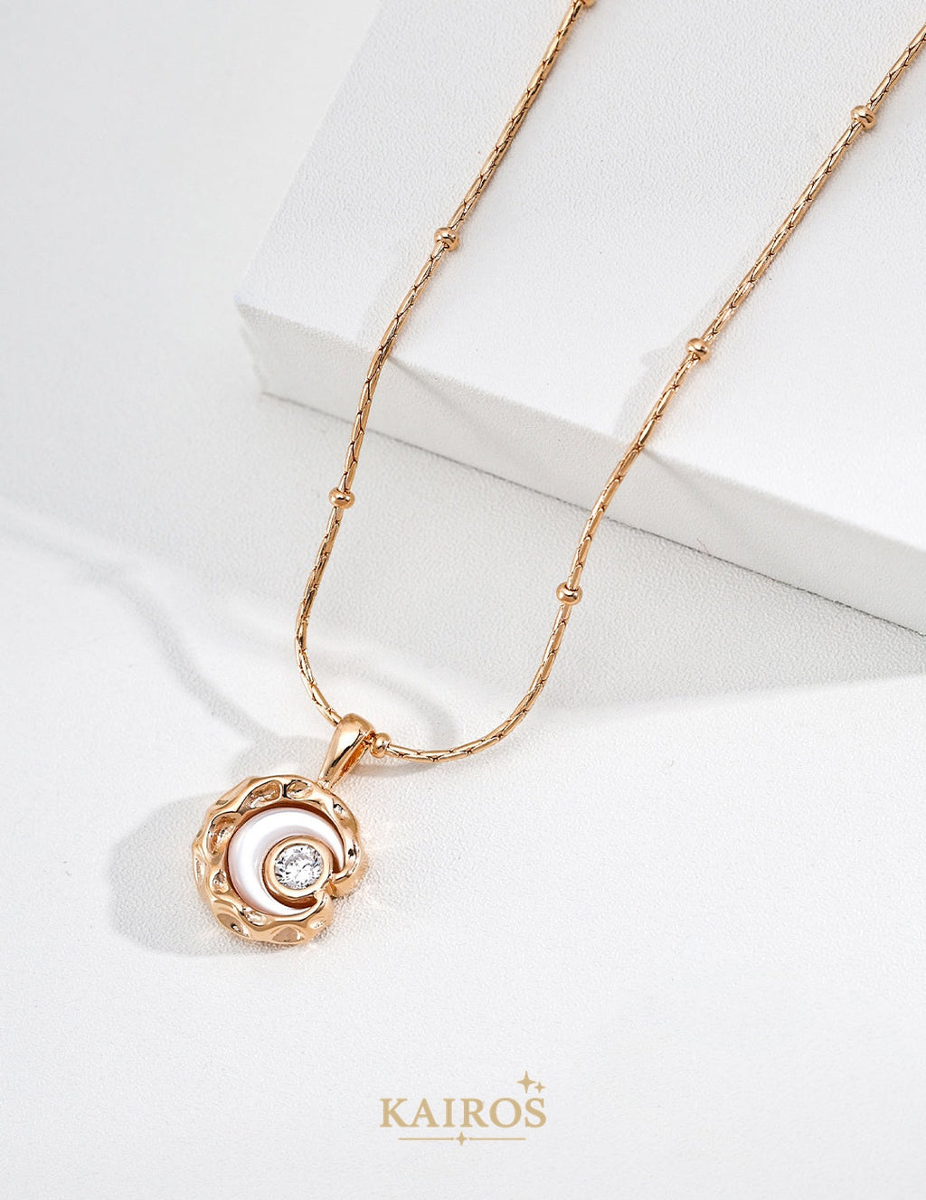 Kairos logo-only cover - Celestial Star Mother-of-Pearl Pendant Necklace