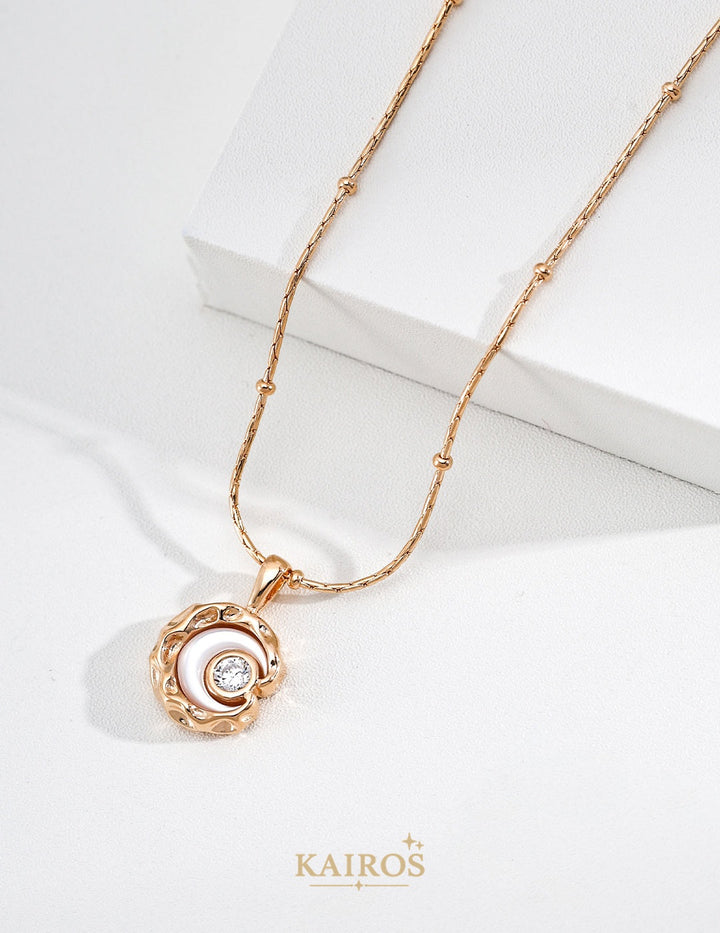 Kairos logo-only cover - Celestial Star Mother-of-Pearl Pendant Necklace