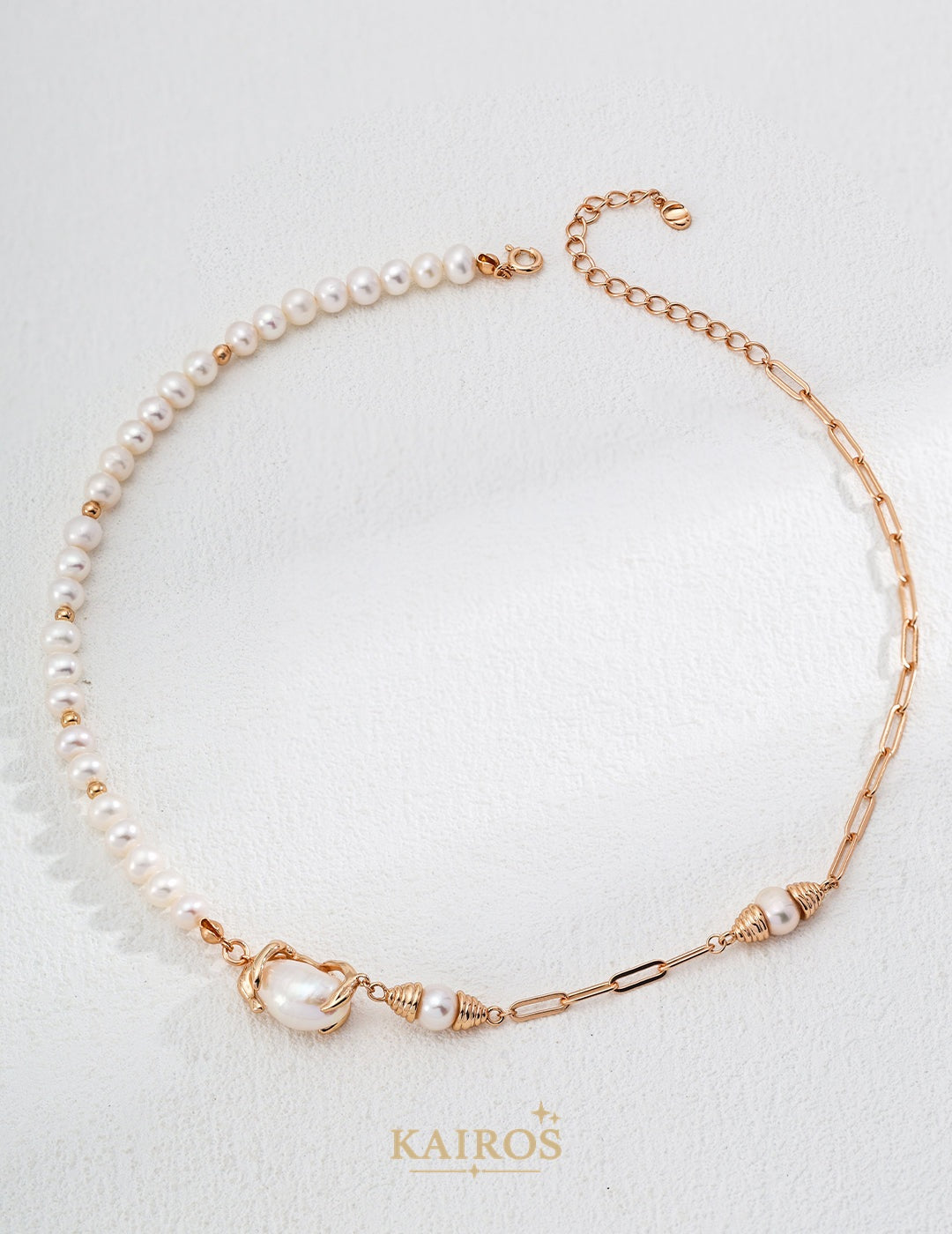 Kairos logo-only cover - Lucky Knot Pearl Bloom Necklace