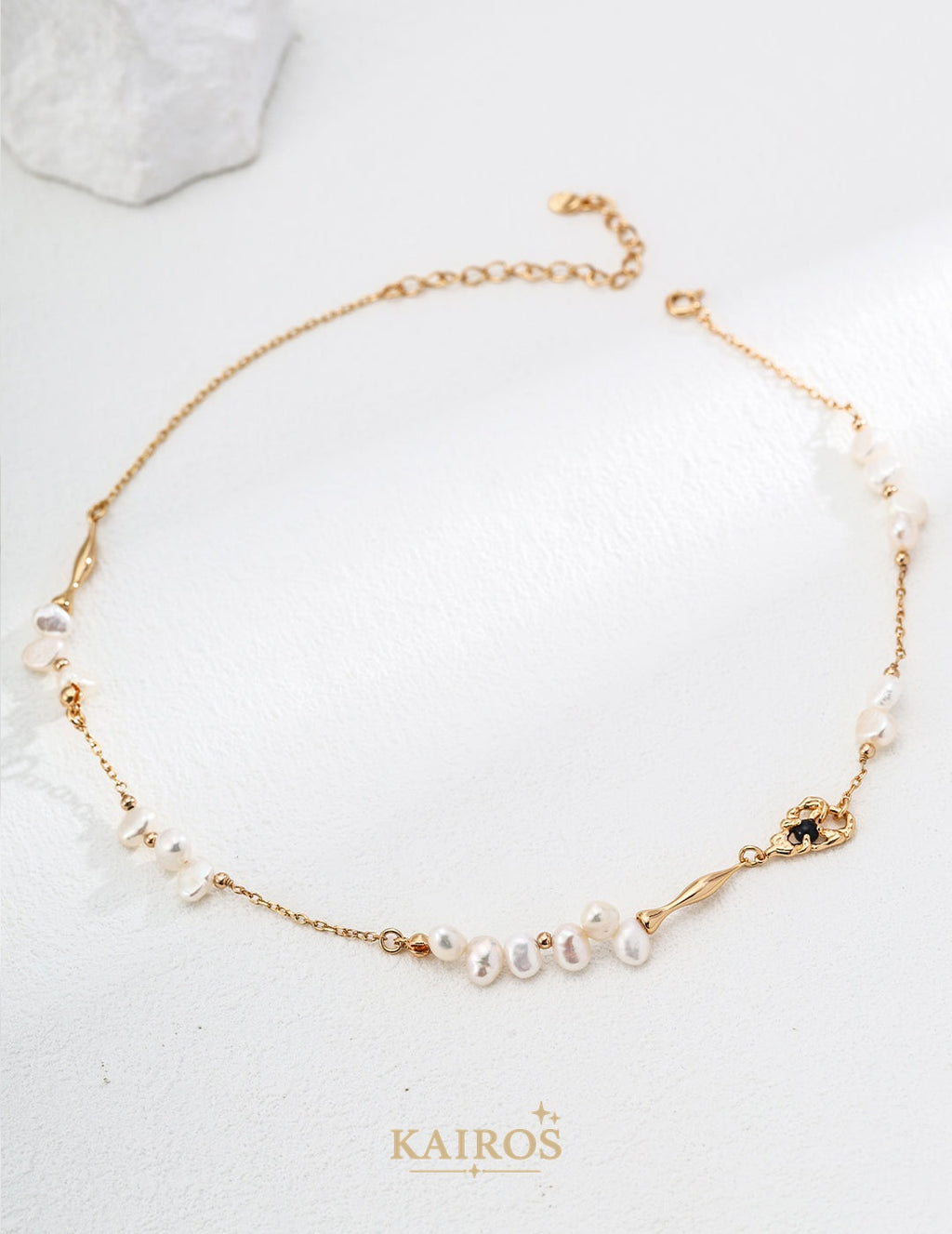 Kairos logo-only cover - Pearl Romance Botanical Necklace