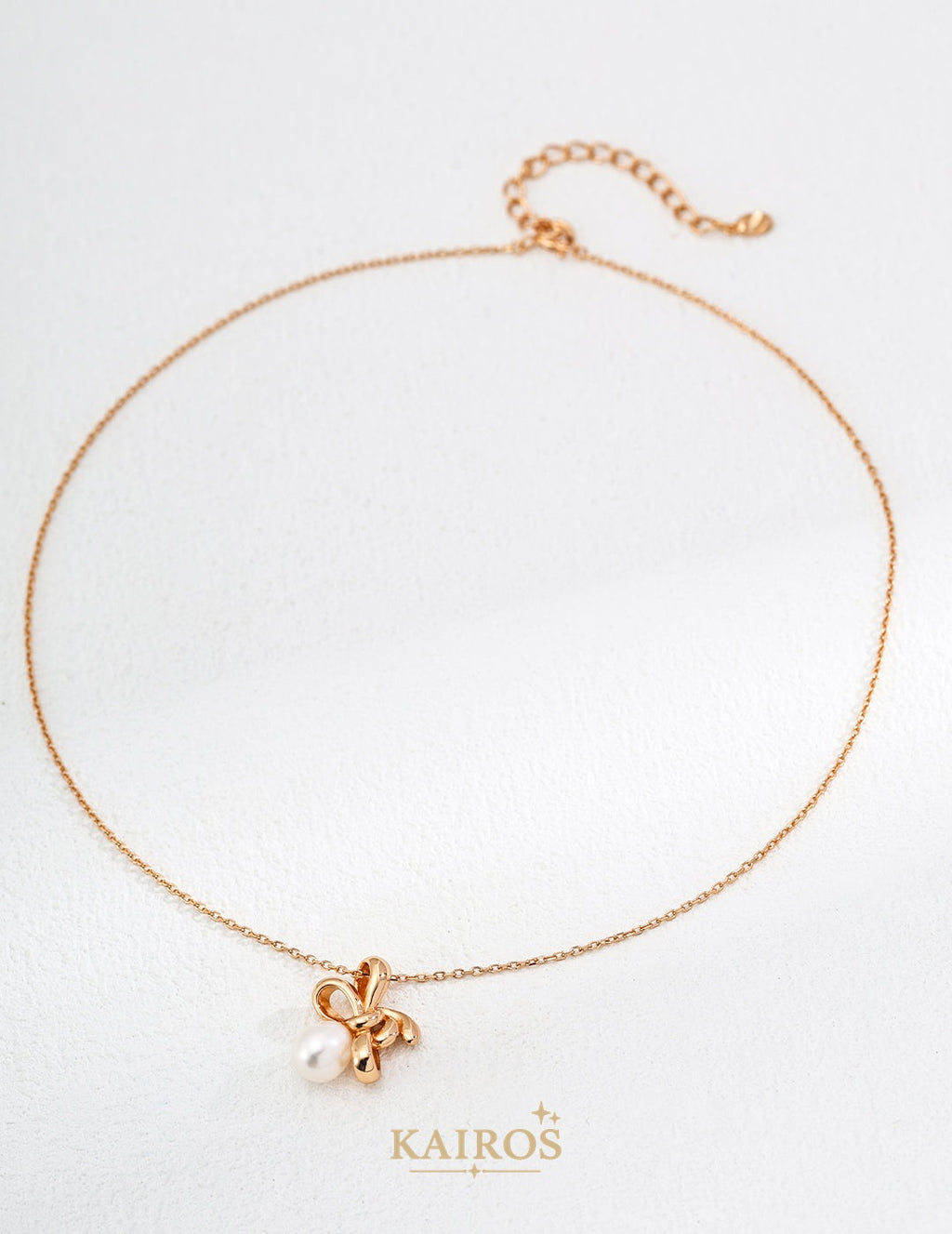 Kairos logo-only cover - Lucky Knot Pearl Pendant Necklace