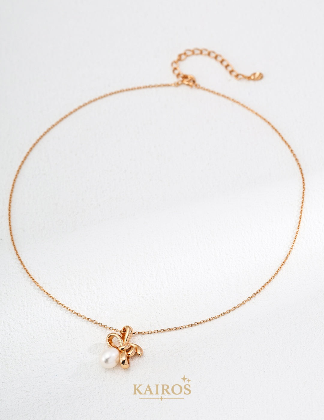Kairos logo-only cover - Lucky Knot Pearl Pendant Necklace