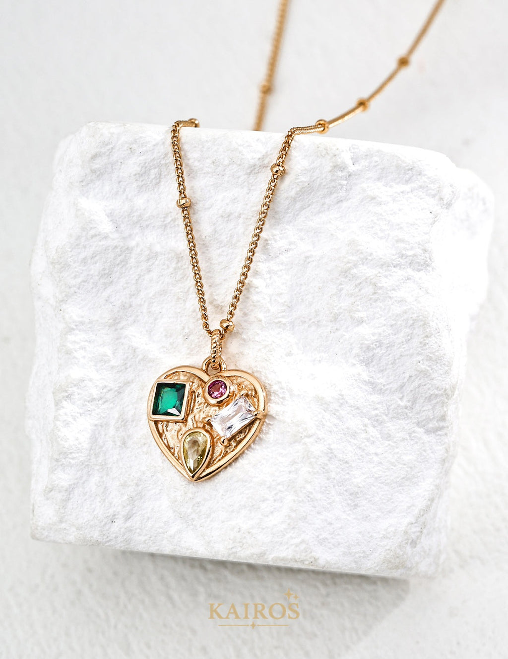 Kairos logo-only cover - Heart Echo Sparkle Necklace