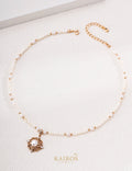 Kairos logo-only cover - Gothic Floral Mother-of-Pearl & Pearl Necklace