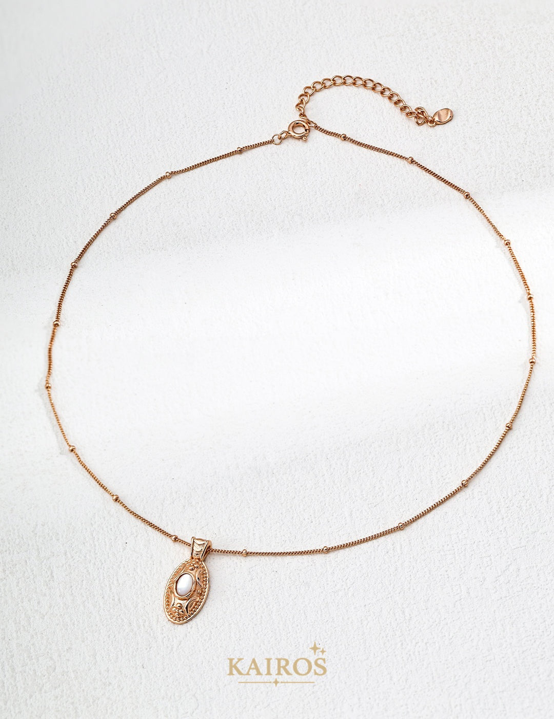 Kairos logo-only cover - Pearl Light Mother-of-Pearl Pendant Necklace