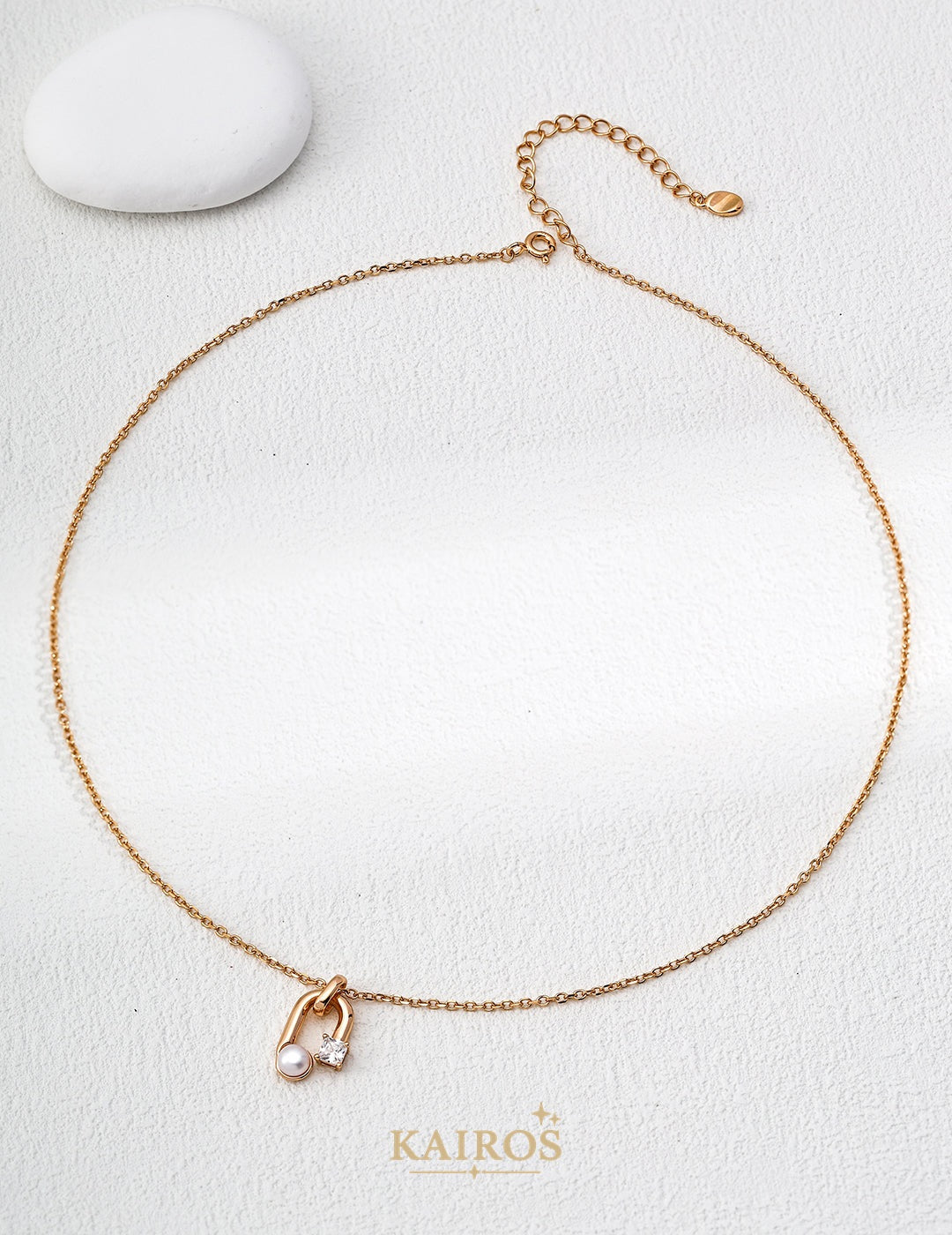 Kairos logo-only cover - Lucky Knot Pearl Sparkle Necklace