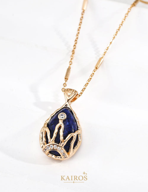 Kairos logo-only cover - Celestial Star Lapis Lazuli Pendant Necklace