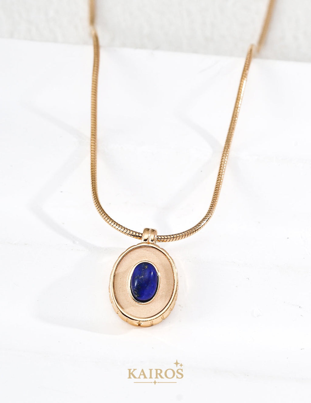 Kairos logo-only cover - Arc Lapis Lazuli Pendant Necklace