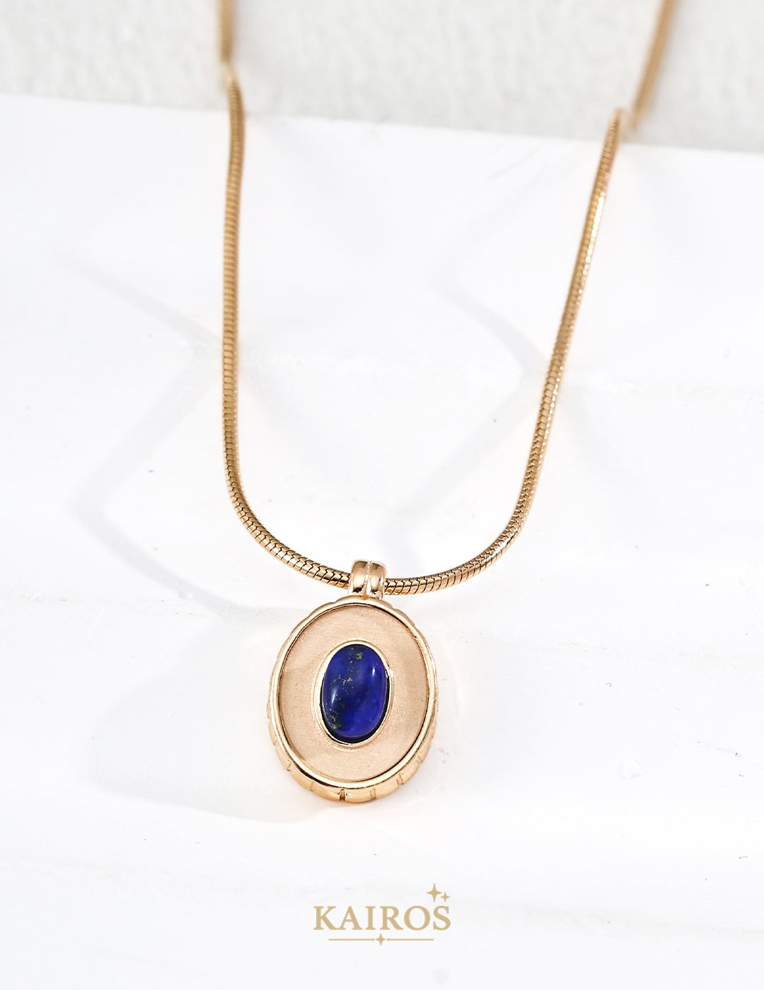 Kairos logo-only cover - Arc Lapis Lazuli Pendant Necklace