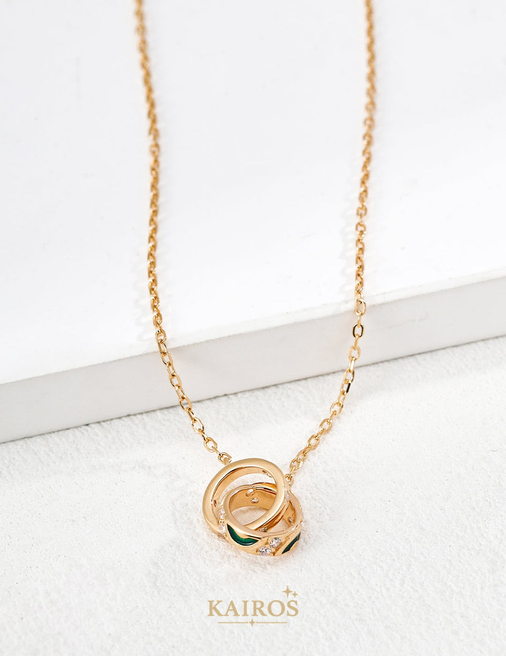 Kairos logo-only cover - Square Halo Enamel Necklace