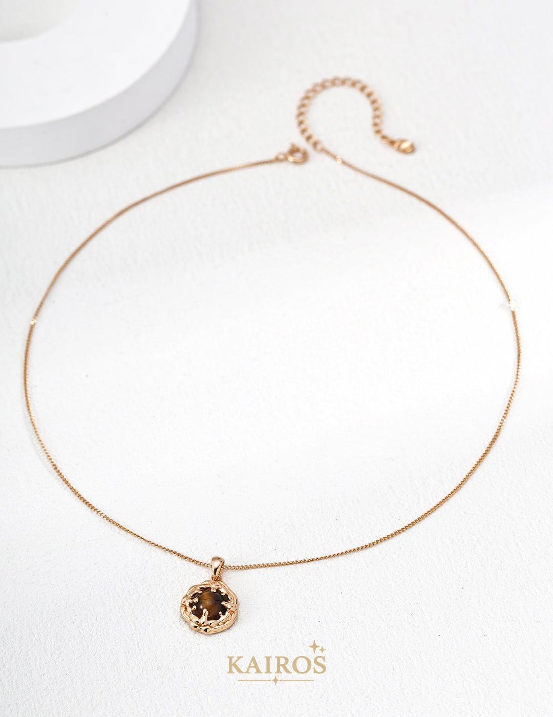 Kairos logo-only cover - Tiger Eye Light Pendant Necklace