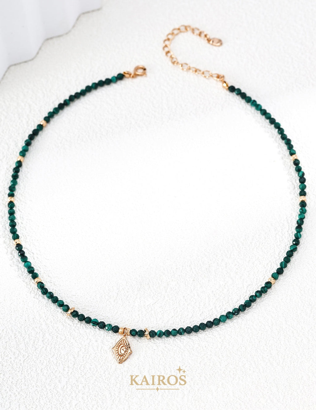 Kairos logo-only cover - Crescent Joy Malachite Pendant Necklace