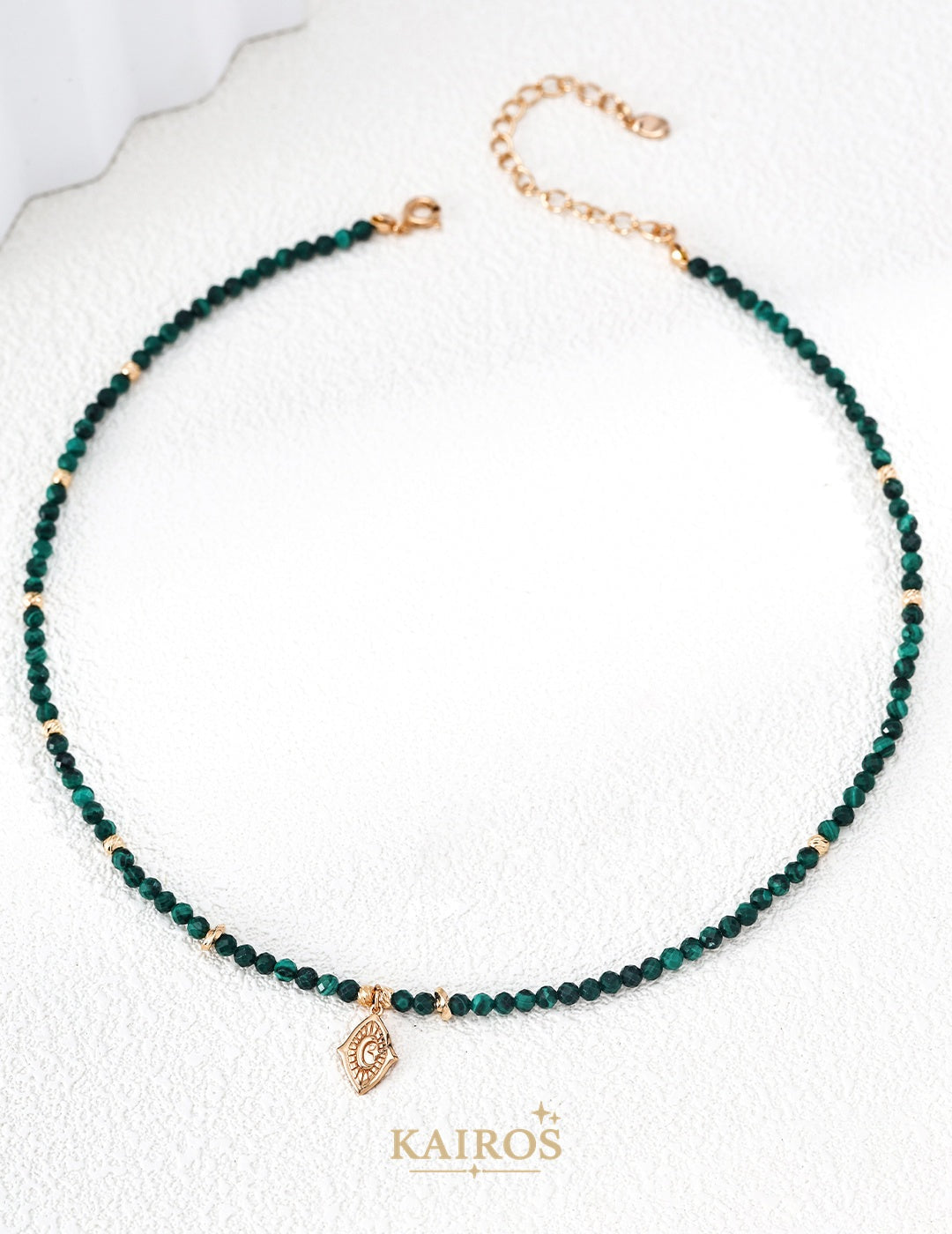 Kairos logo-only cover - Crescent Joy Malachite Pendant Necklace