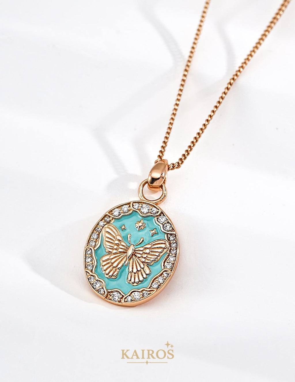 Kairos logo-only cover - Spring Butterfly Enamel Necklace