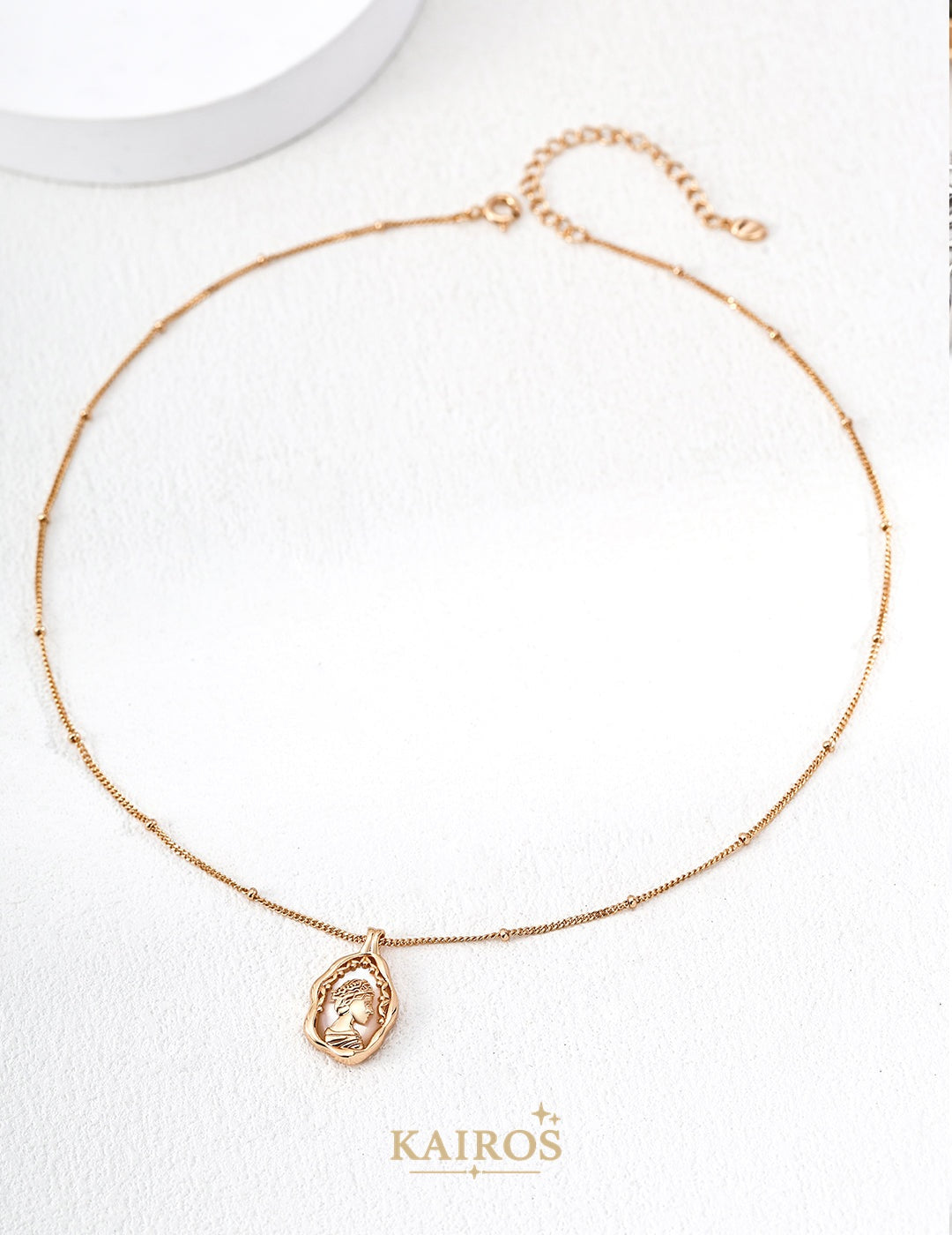 Kairos logo-only cover - Sculpted Flow Mother-of-Pearl Pendant Necklace