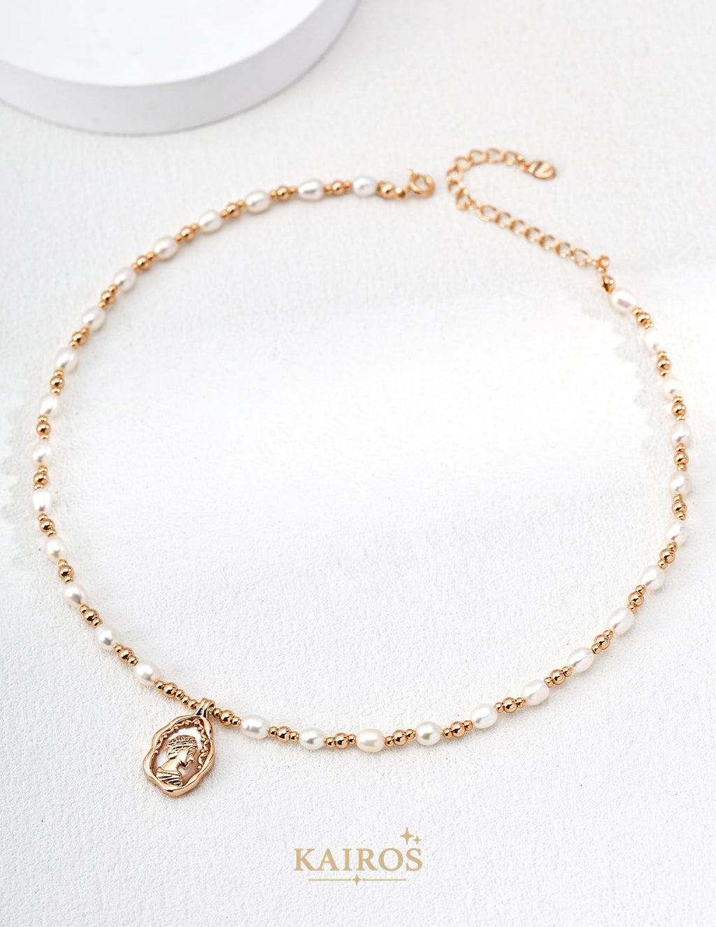 Kairos logo-only cover - Sculpted Flow Pearl Pendant Necklace