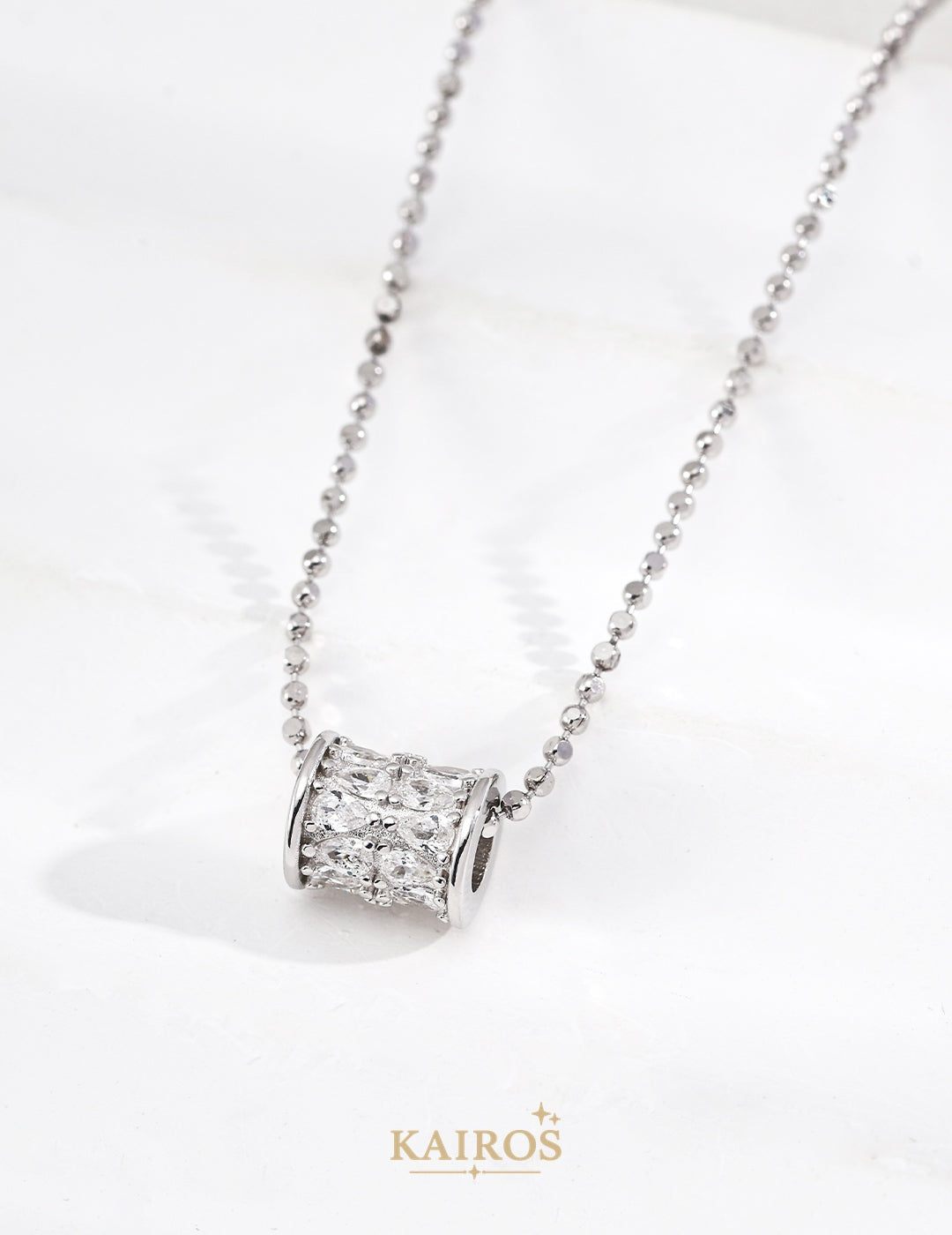Kairos logo-only cover - Square Halo Lumiere Necklace