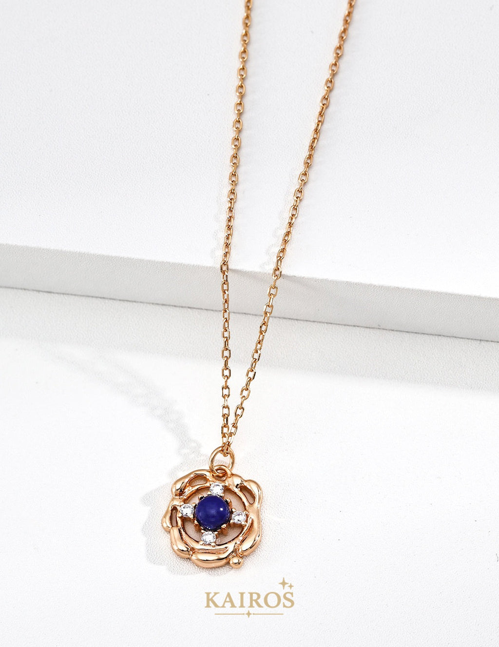 Kairos logo-only cover - Golden Current Lapis Lazuli Necklace
