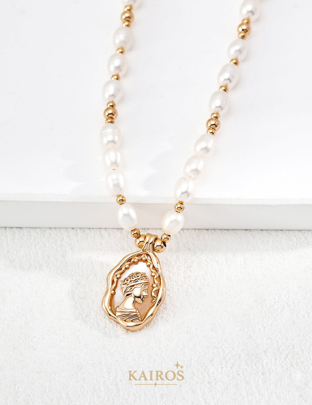 Kairos logo-only cover - Pearl Light Pendant Necklace