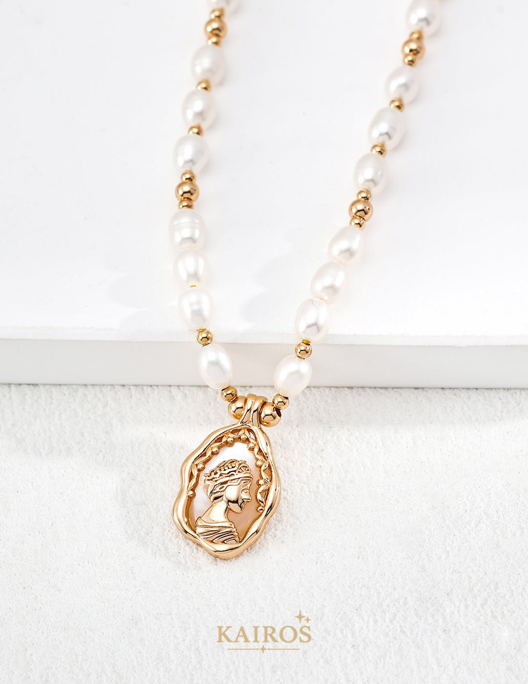 Kairos logo-only cover - Pearl Light Pendant Necklace