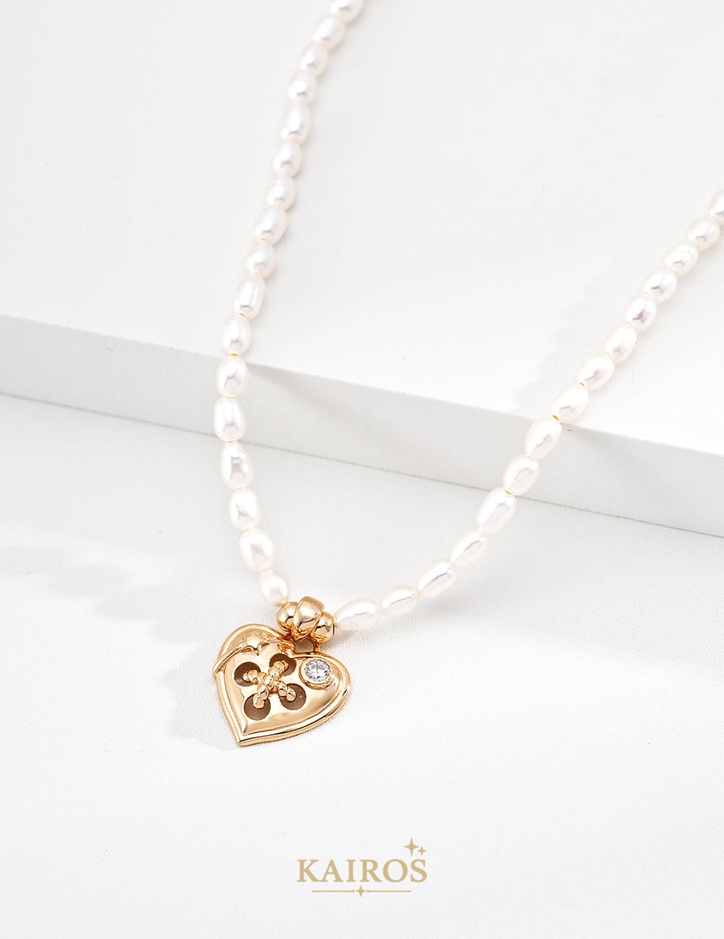 Kairos logo-only cover - Button Blessing Pearl Necklace