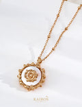 Kairos logo-only cover - Solar Mother-of-Pearl & Pearl Necklace