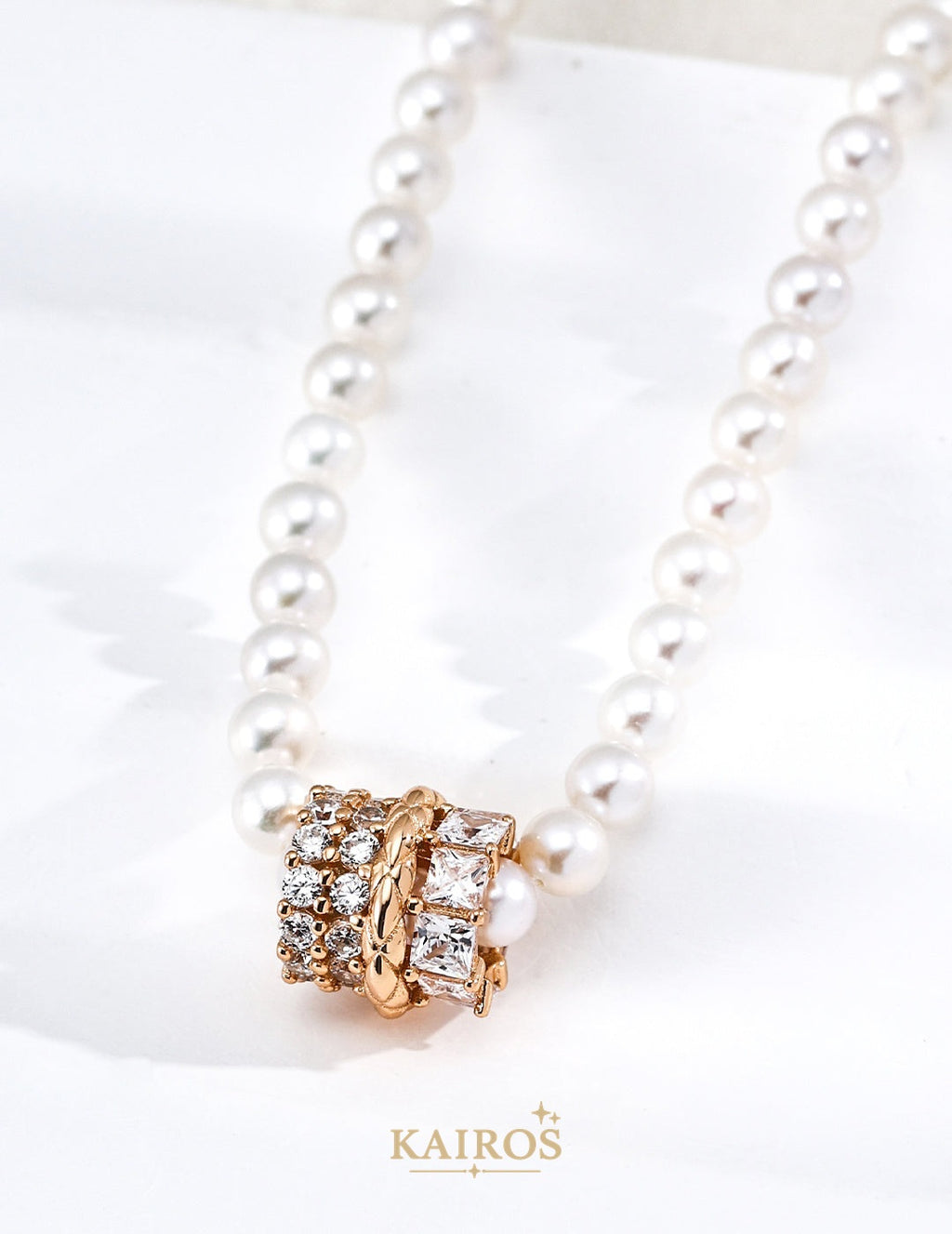 Kairos logo-only cover - Celestial Star Pearl Pendant Necklace