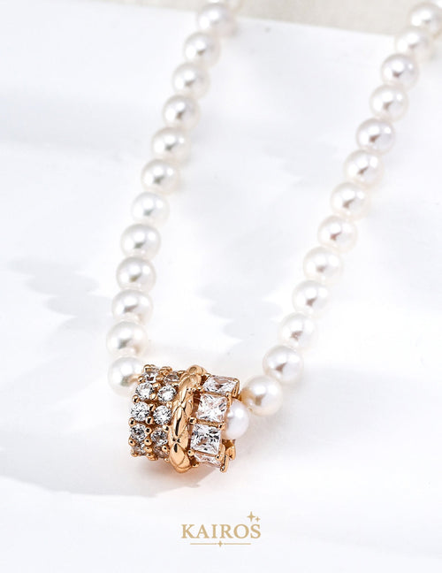 Kairos logo-only cover - Celestial Star Pearl Pendant Necklace