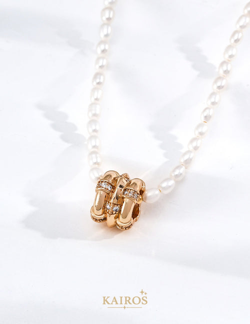 Kairos logo-only cover - Celestial Star Pearl Light Pendant Necklace