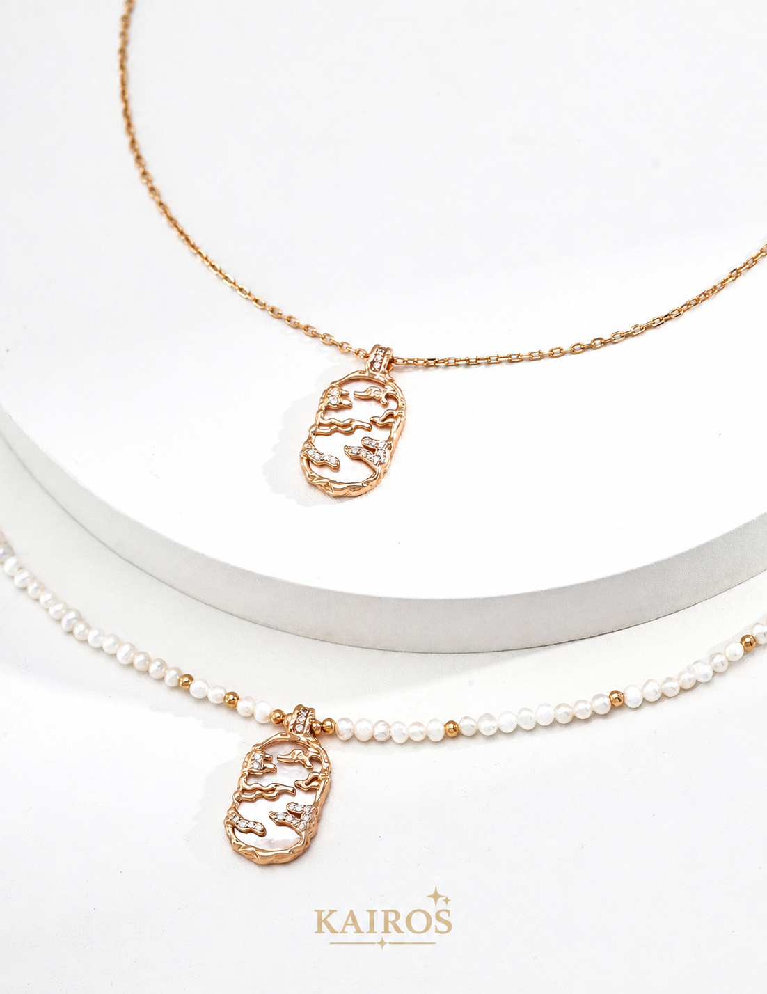 Fuyao Pendant Necklace cover showing chain and pearl necklace variants