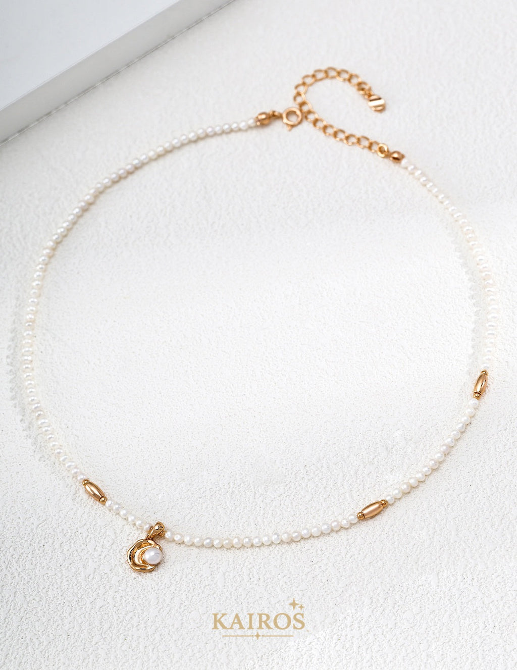 Kairos logo-only cover - Crescent Joy Pearl Pendant Necklace