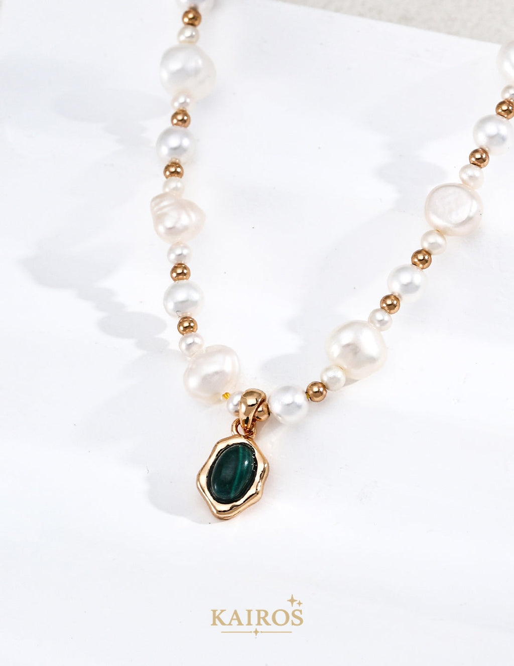 Kairos logo-only cover - Sculpted Flow Pearl Grace Necklace