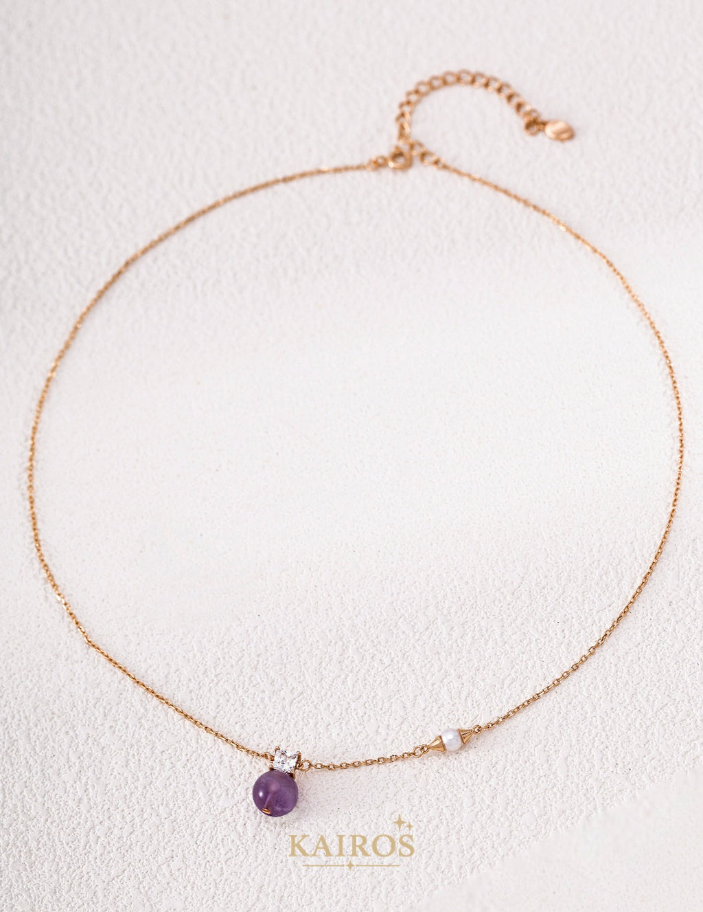 Kairos logo-only cover - Amethyst Pearl Necklace