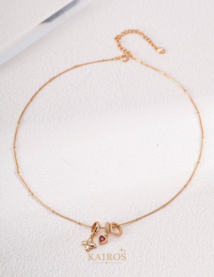 Kairos logo-only cover - Layered Rhythm Zirconia Necklace